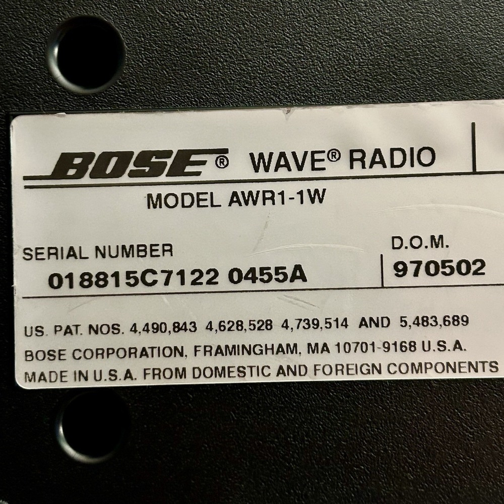 Bose Wave Radio Model AWR1-1W AM/FM Clock W/ Remote Works Intermittently, Static - Picture 6 of 7